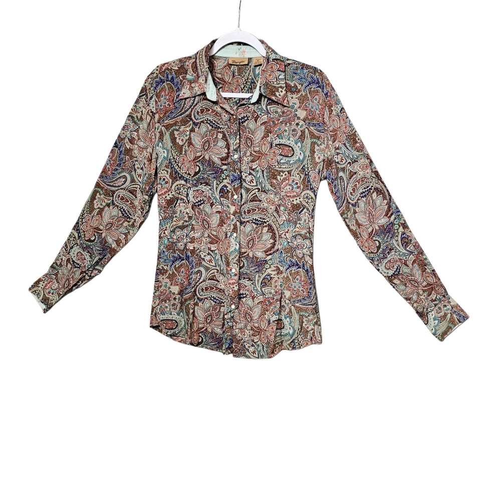 Wrangler Women's Paisley Long Sleeve Shirt - Size Medium